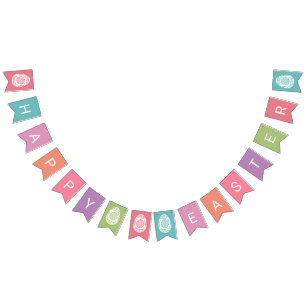 À Fanions Bannière de la fête "Pâques heureux"