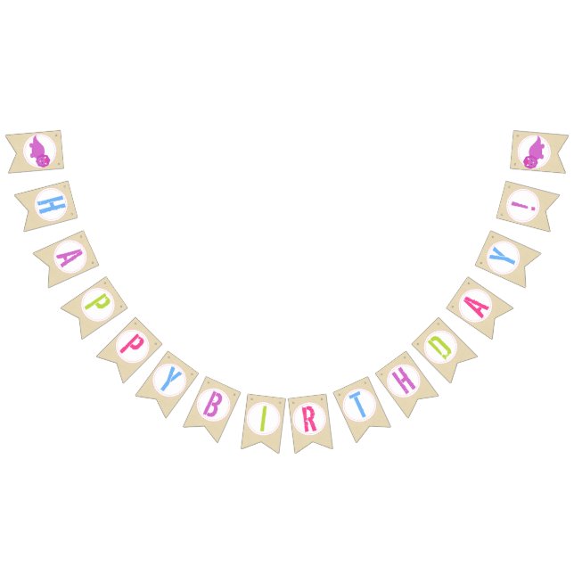 À Fanions Bannière Dinosaure Rose Dinosaur Bannière Annivers (Tout)