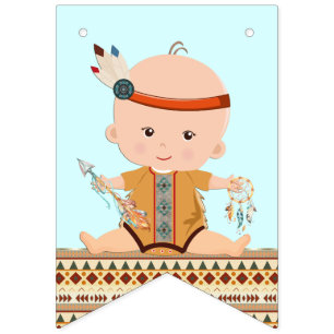 À Fanions Bannière du Baby shower tribal de Boho