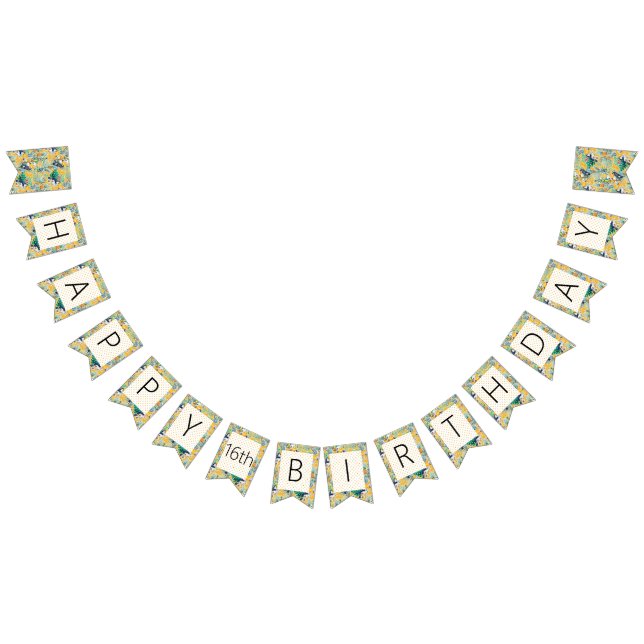 À Fanions Bannière du parti Luau | Toucans & ananas (Tout)