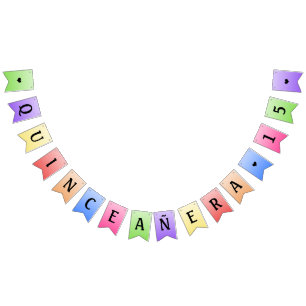 À Fanions bannière du parti quinceanera