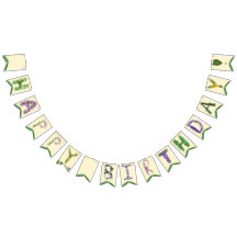 Bannière fleur sauvage d'anniversaire heureuse