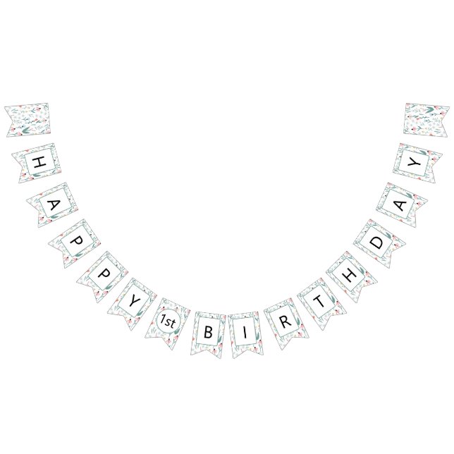 À Fanions Bannière fleur sauvage d'anniversaire heureuse (Tout)