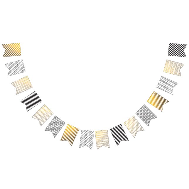 À Fanions Bannière géométrique noire et or (Tout)