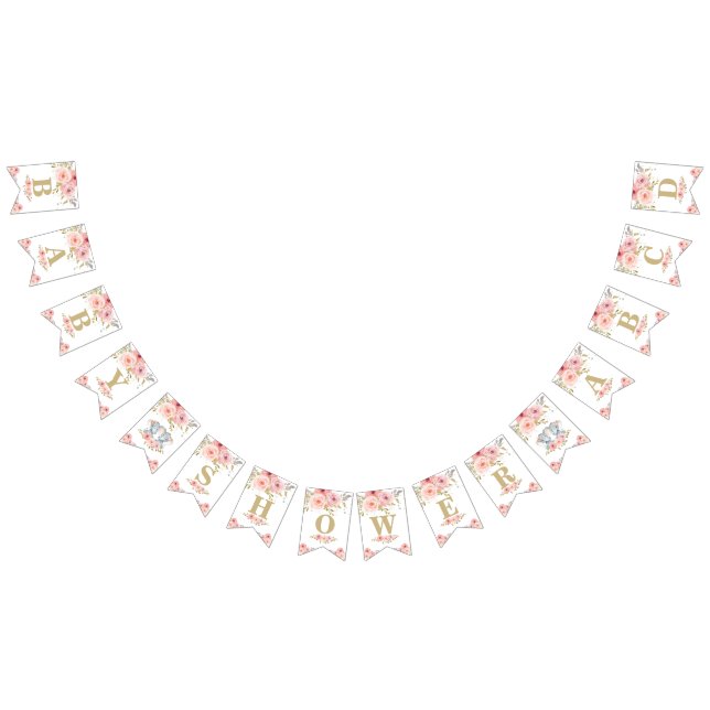 À Fanions Bannière Indicateur de Baby shower des jumeaux élé (Tout)