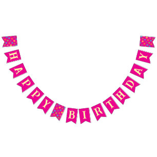 À Fanions Bannière Joyeux Anniversaire Rose pour Chats – Fêt