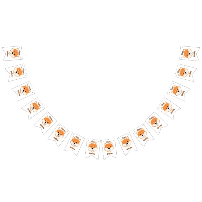 À Fanions Bannière Joyeux Anniversaire Shiba Inu Original (Tout)