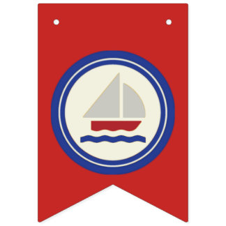 À Fanions Bannière marine rouge, blanc et bleu