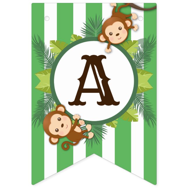 À Fanions Bannière mignonne de nom de safari de jungle de (Troisième drapeau)