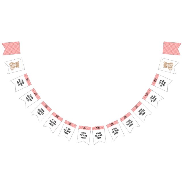 À Fanions Bannière photo mensuelle Premier anniversaire ours (Tout)