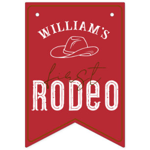 À Fanions Bannière photo Red First Rodeo - Western Cowboy 1s