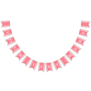 À Fanions Bannière Pique-nique Pink En vichy Monogramme