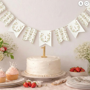 À Fanions Bannière pour la fête de jardin pour le premier an