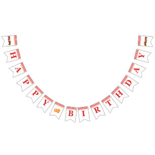 À Fanions Bannière rouge d'anniversaire de tracteur de