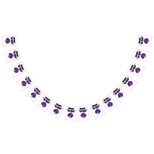 À Fanions Bannière triangulaire violette "Joyeux Anniversair (Tout)