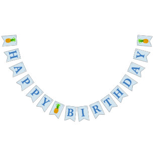 À Fanions Bannière tropicale de joyeux anniversaire d'anana