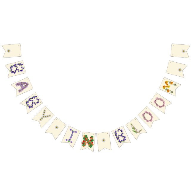 À Fanions Bébé en Fleur Bannière - Décor de douche fleurie (Tout)