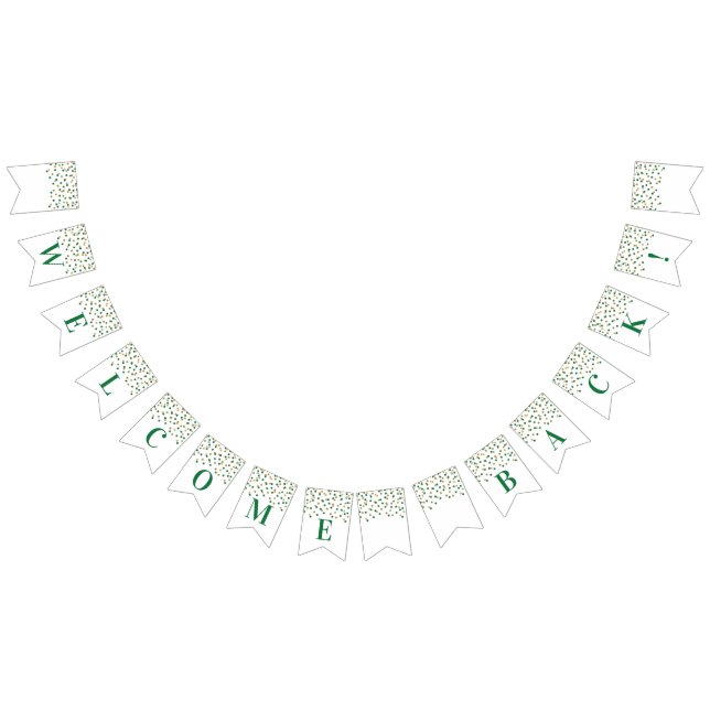 À Fanions Bienvenue Retour Bannière Green Gold Confetti (Tout)