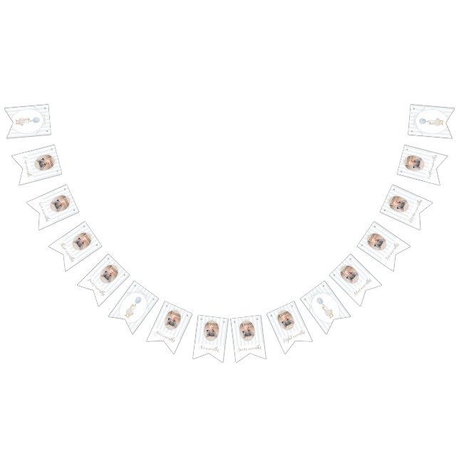 À Fanions Bleu oie soie 12 mois Bannière photo (Tout)