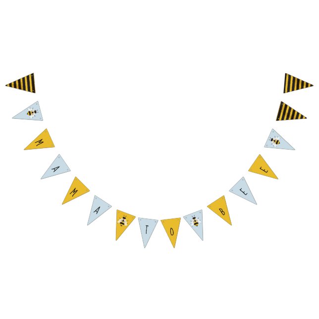 À Fanions Bleu Rustique Illustré Bannière de Bunting d'abeil (Tout)