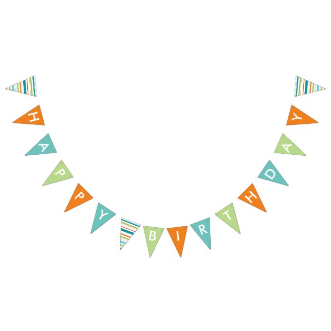 À Fanions Bonne bannière d'anniversaire avec des rayures (Tout)