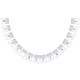 À Fanions Bonne bannière de retraite Noir violet Confetti