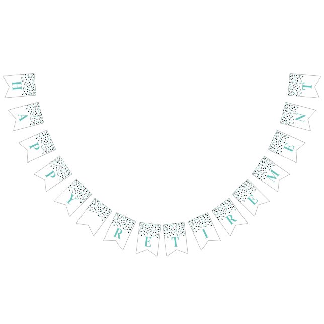 À Fanions Bonne bannière de retraite Silver Black Confetti (Tout)