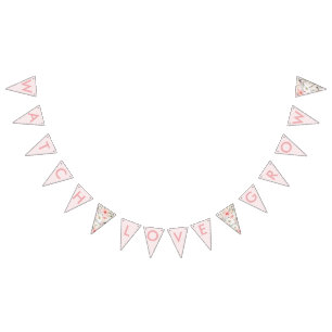 À Fanions Bunting Bannière de Baby Shower Fleurs Sauvages Ro