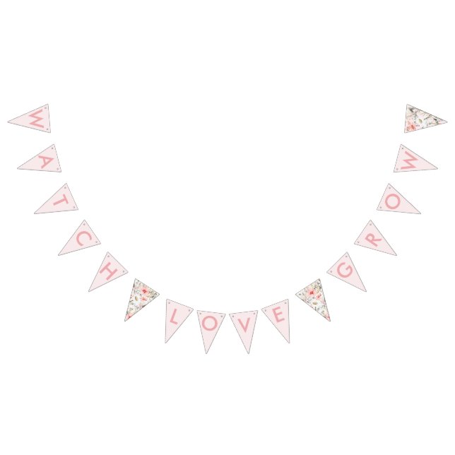 À Fanions Bunting Bannière de Baby Shower Fleurs Sauvages Ro (Tout)