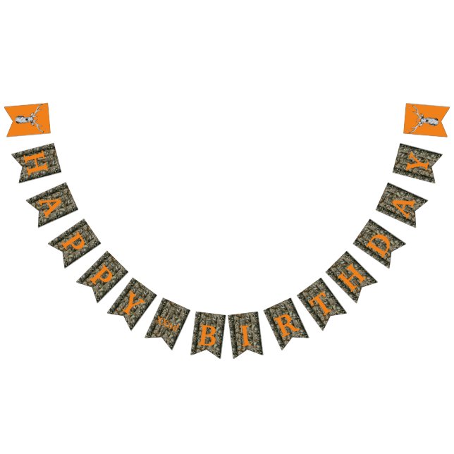 À Fanions Camo Deer Chasse Buck Bannière Hommes Anniversaire (Tout)