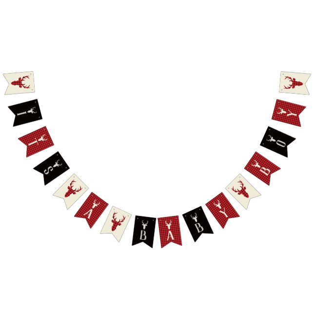 À Fanions C'est une bannière de Baby shower de garçon, cerf (Tout)