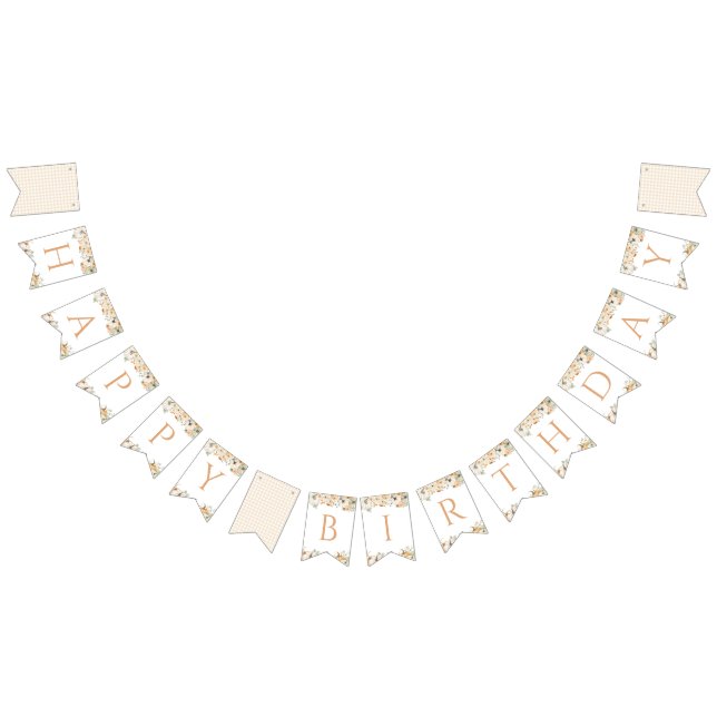 À Fanions Citrouille Floral Bonne Bannière d'anniversaire (Tout)