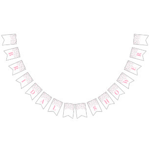 À Fanions Confettis d'argent de rose de bannière de Fête de