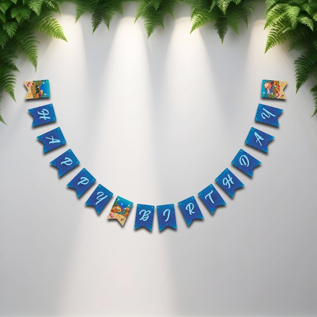 À Fanions Dessin sous la bannière de la fête des animaux mar (Créateur téléchargé)