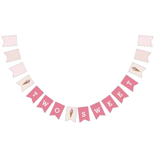 À Fanions Deux bannière de crème glacée rose doux (Tout)