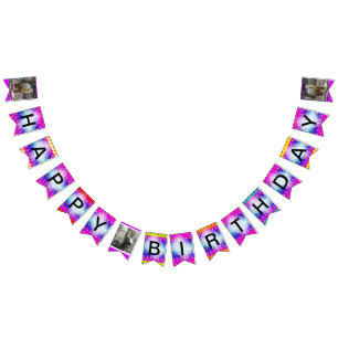 À Fanions Dinosaures Colorful Joyeux Anniversaire Bannière B