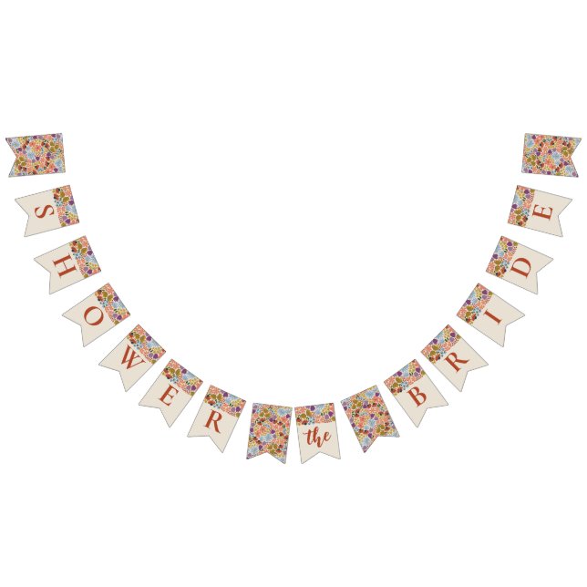 À Fanions Élégante bannière de Fête des mariées florale (Tout)