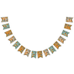 À Fanions Fleurs d'automne et bannière de saut d'iris