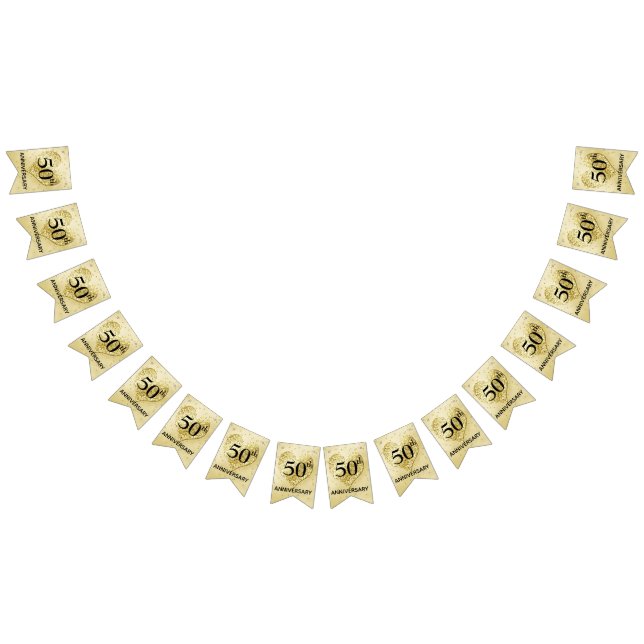 À Fanions Gold Confetti - Bannière du 50e anniversaire de Ma (Tout)