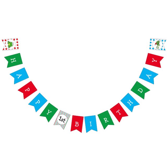 À Fanions Jolie Tortue Ladybag Bannière Anniversaire (Tout)