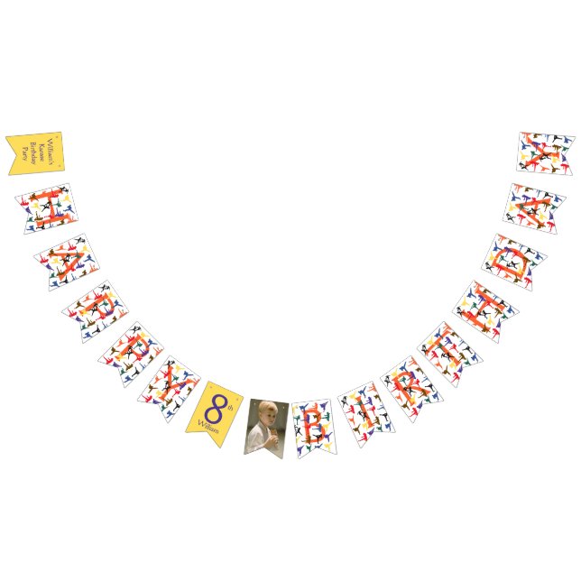 À Fanions Joyeux karaté fête d'anniversaire bannière de mise (Tout)