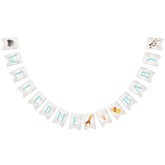 À Fanions Jungle Safari Animaux Baby shower Pennant Bannière (Tout)