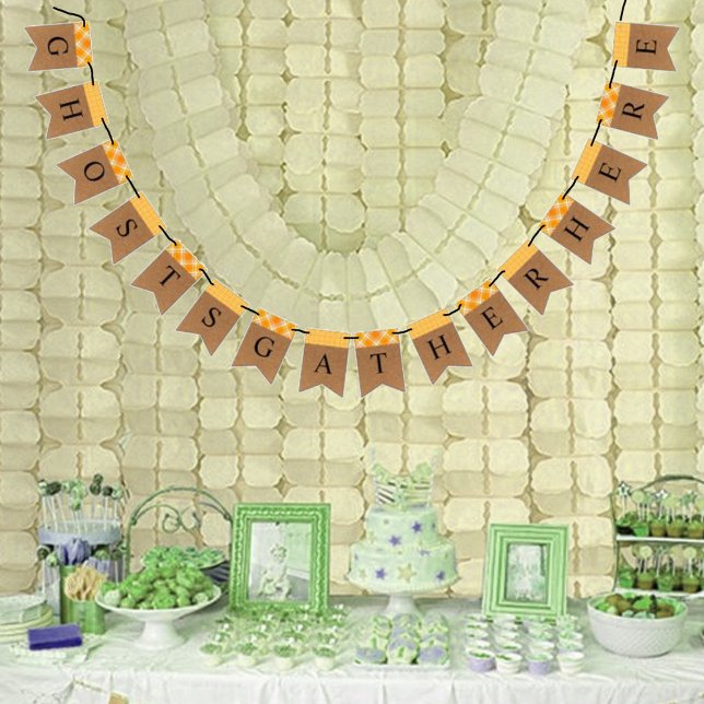 À Fanions Les Fantômes se réunissent ici Bannière de la fête (Créateur téléchargé)