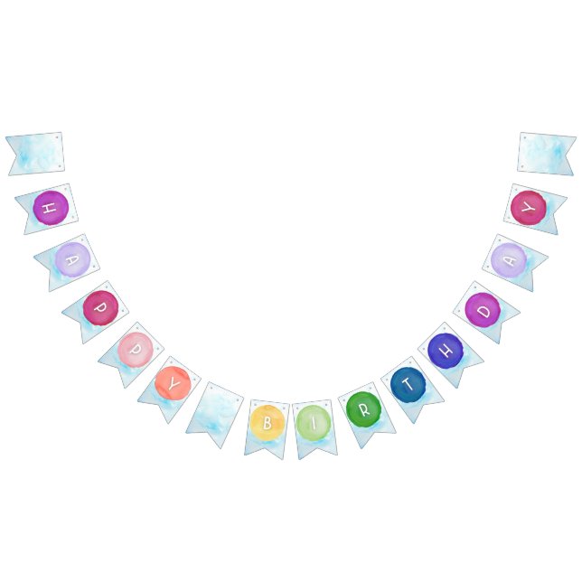 À Fanions Palette de peinture aquarelle Bannière d'anniversa (Tout)