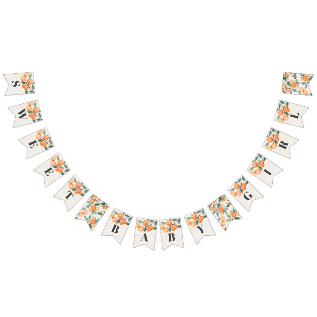 À Fanions petite mignonne joyeux bannière baby shower orange (Tout)