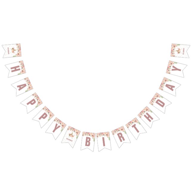 À Fanions Rose de licorne et bannière de fête d'anniversaire (Tout)