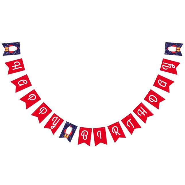 À Fanions Space Rocket Star Ship Bonne Bannière d'anniversai (Tout)