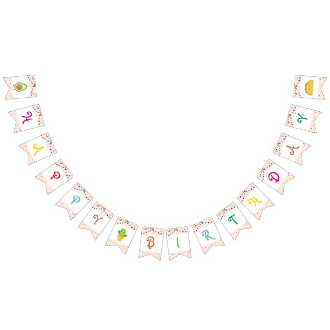 À Fanions Taco | Bannière de Bunting Fiesta "Joyeux Annivers (Tout)