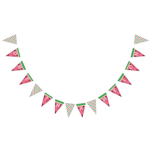 À Fanions Un Dans Une Bannière D'Anniversaire Melon (Tout)