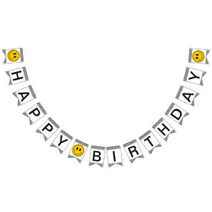 À Fanions Un joyeux Mec Happy Face Anniversaire bannière de